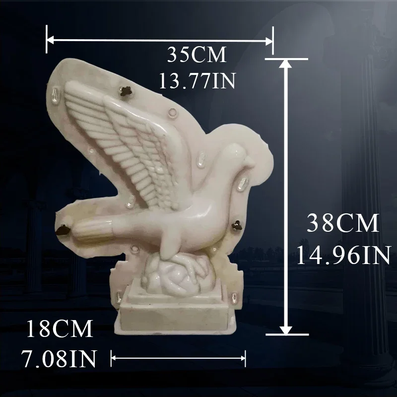 ABS GRC Cute DIY Dove Peacock Pigeon Extended Wing Animal Statue for Villa Home Balcony Gardening round Ball Concrete Cement Orn