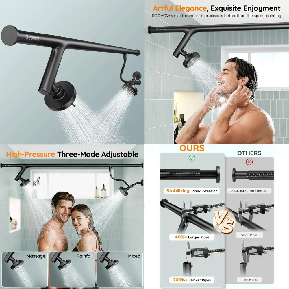 

Couples Dual Shower System with Two Showerheads - Stainless Steel 304 for 2 Person Shower Gifts