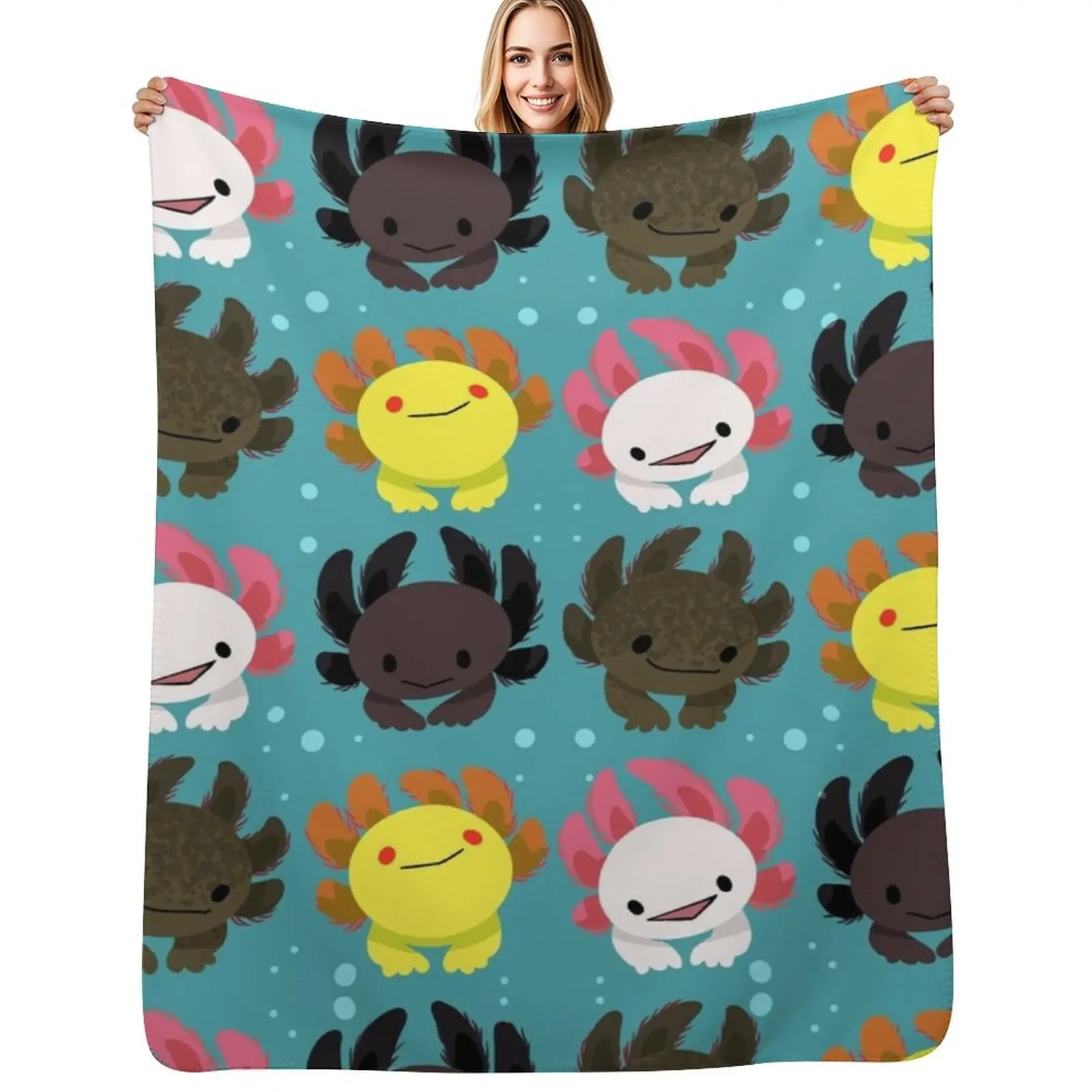 

Axolotl Squad Throw Blanket Bed sofa bed Polar Blanket