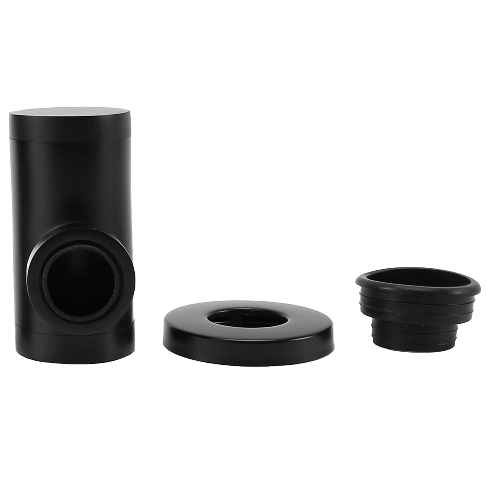 A98E-Basin Bottle Trap Metal Bathroom Sink Siphon Drains With Drain Black P-Trap Pipe Waste Without Overflow