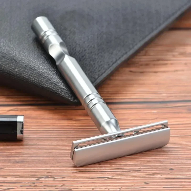 YAQI Beard Shaver Matte Chrome Color AC Blade Excalibur Single-edged Mens Shaving Safety Razor