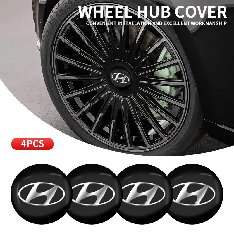 

56mm Car Tyre Wheel Center Hub Cap Badge Sticker Car Accessories For Hyundai Tuscani I30 Elantra Santa Fe Sonata Tucson