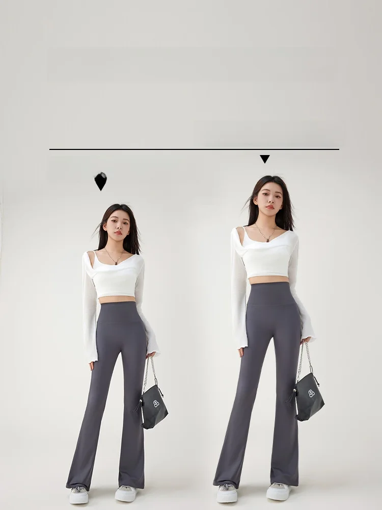 Pantaloni da yoga a vita alta da donna Primavera Autunno Campana Bot Pilates Pantaloni in pelle arca Pantaloni lunghi da donna taglie forti Abbigliamento casual