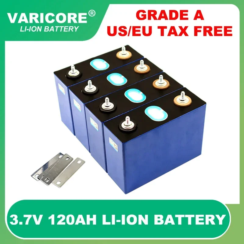 Grade A 3.7v 120Ah Lithium battery Large single Power cell for 3s 12v 24v 36v 48v electric vehicle Off-grid Solar Wind Tax Free