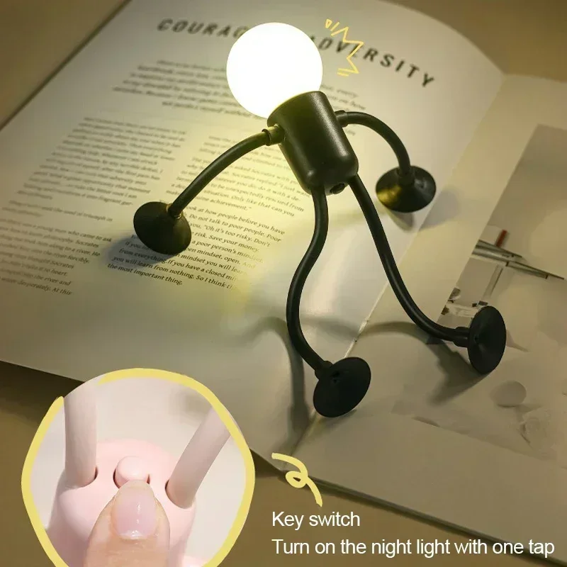 Funny Sportsman Night Light Changeable Shape Humanoid Lamp Button Battery Desk Lamp For Bedroom Bathroom Hallway Decorations