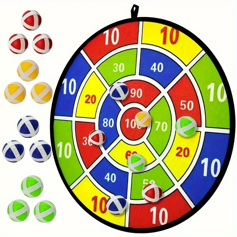 Juego de dardos con bolas de 12 Uds., juguetes interactivos textiles suaves para padres e hijos, actividad familiar segura para interiores/exteriores