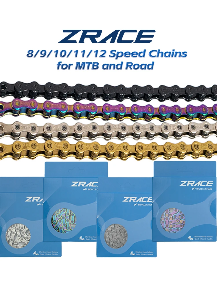 AliExpress ZRACE 8 9 10 11 12 Speed Bike Chain MTB Mountain Road Bicycle,114/120/126L, OEMed by SUMC, Neon-Like, Silver, Black, Gold