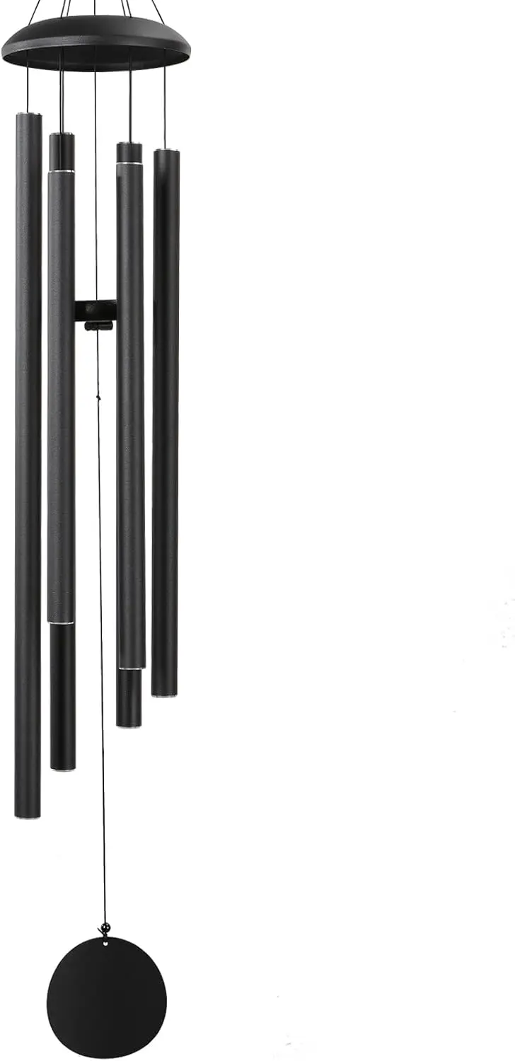 

Large Outdoor Wind Chimes with Deep Soothing Tones, 50-Inch Black Memorial Gift for Home Garden Decor