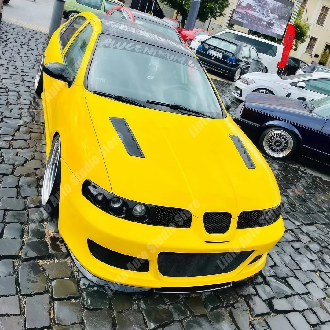ABS Gloss Black Front Bumper Lip Splitter Spoiler Diffuser For Seat Leon Cupra R MK1 2000-2005 Exterior Tuning BodyKit Protector view 3