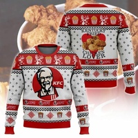 Christmas Ugly Sweater KFC Grandpa Snow Christmas Tree Deer Holiday Pattern Warm Goods Comfortable Matching Free Color Rich