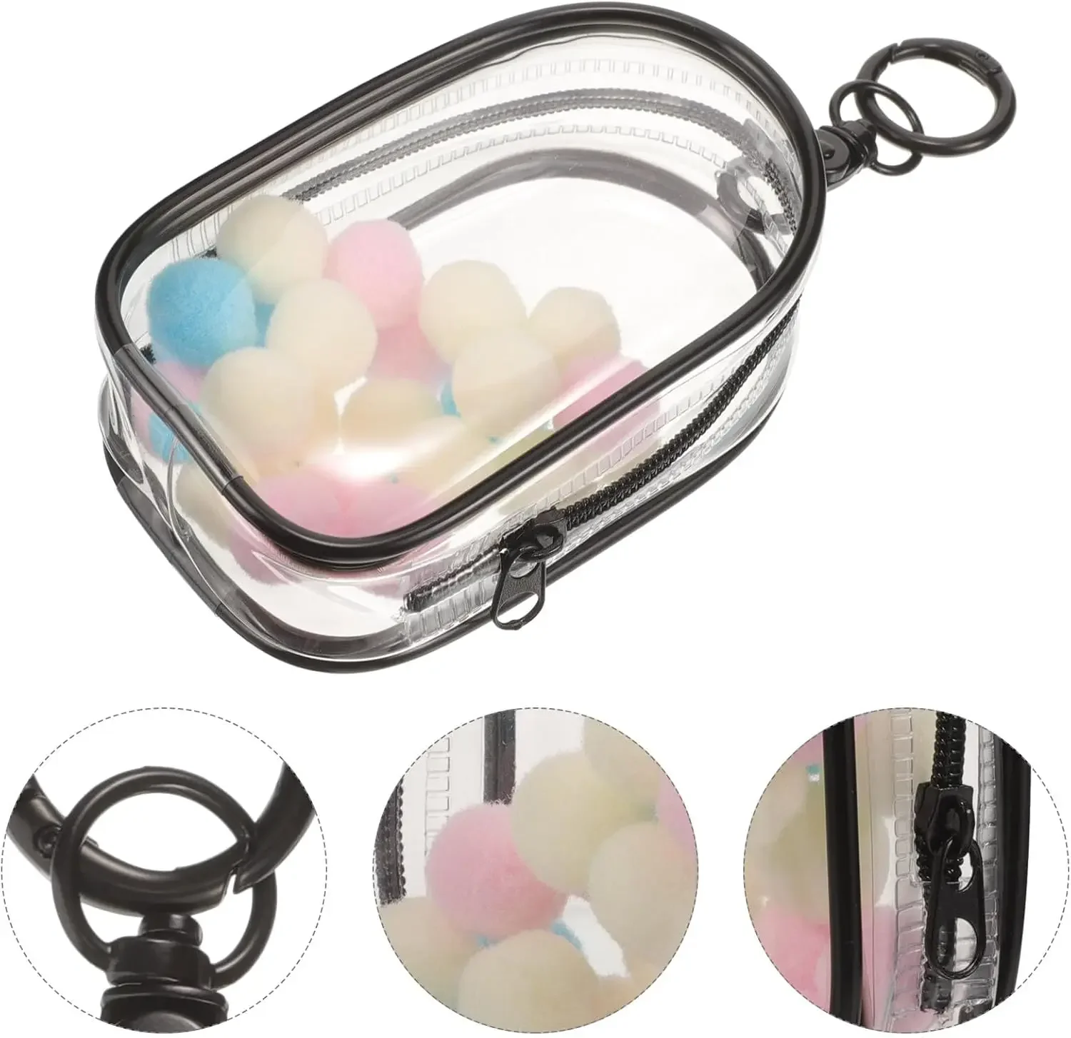 Clear Case Organizer for 15-17CM Plush Dolls - Anti-Scratch Display Bag with Keychain Durable Travel Storage Box Accessories