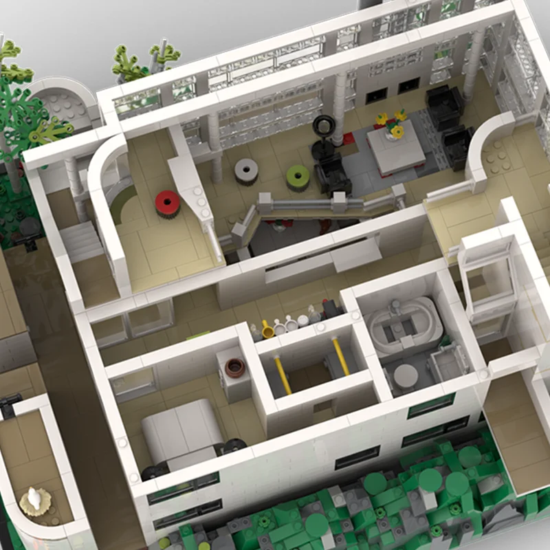 5283 ชิ้น MOC DIY บ้านดูกลาสการศึกษาบล็อกอาคารของเล่นวันเกิดของขวัญสำหรับผู้ที่ชื่นชอบการออกแบบ