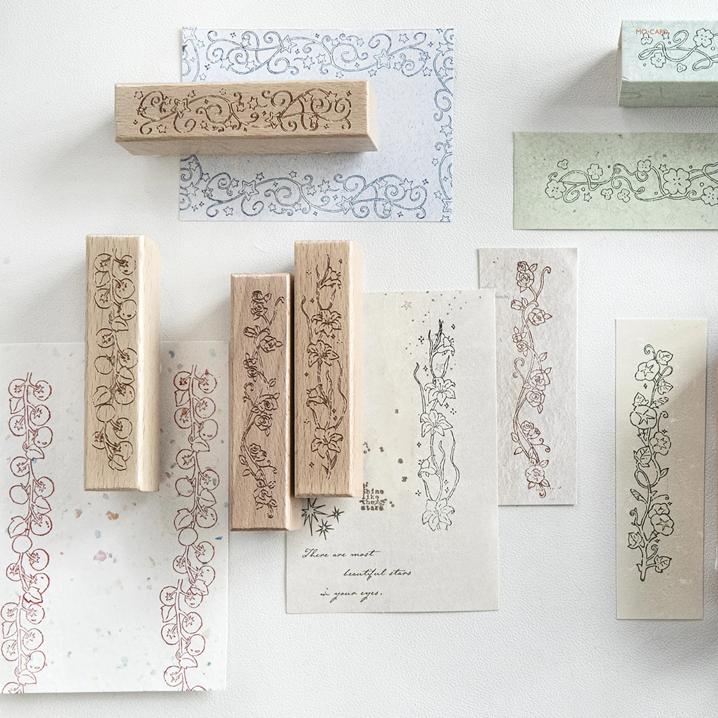 Morning Rain Vine Garden Journal Stamp Vintage Rose Plant Flower Border Pattern DIY Check-In Decorative Stamping