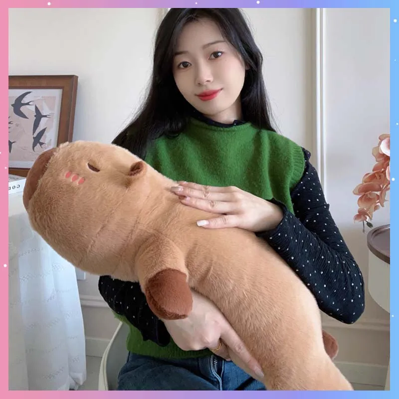 

70/90cm Capybara Plush Doll Cartoon Cute Soft Long Plush Toy Kawaii Stuffed Animal Peluche Home Bedroom Pillow Decoration Gift