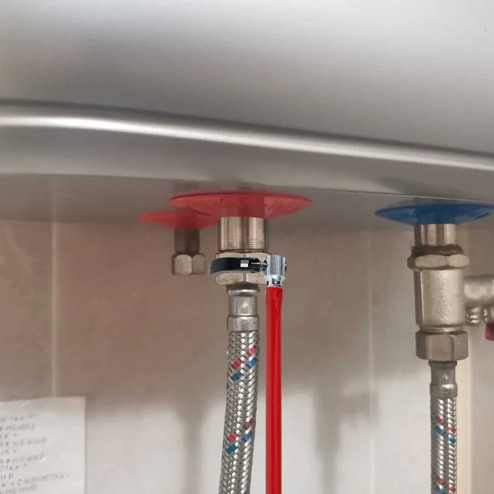 Faucet Wrench Carbon Steel Plumber Socket with 5 Sockets and 1 Chuck Tap Back Nut Sink Basin Tap Installation Tool