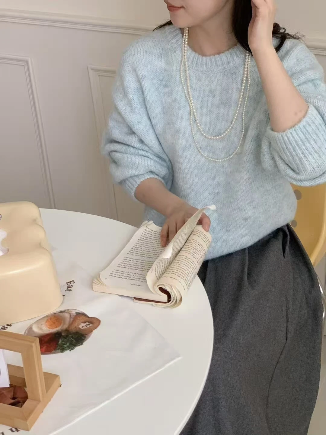 ソフトニット無地セーター オルダー スベ カジュアル スレ ラウンドネック 暖かいフェイス アウターウェア レディース 快適ニットウェア