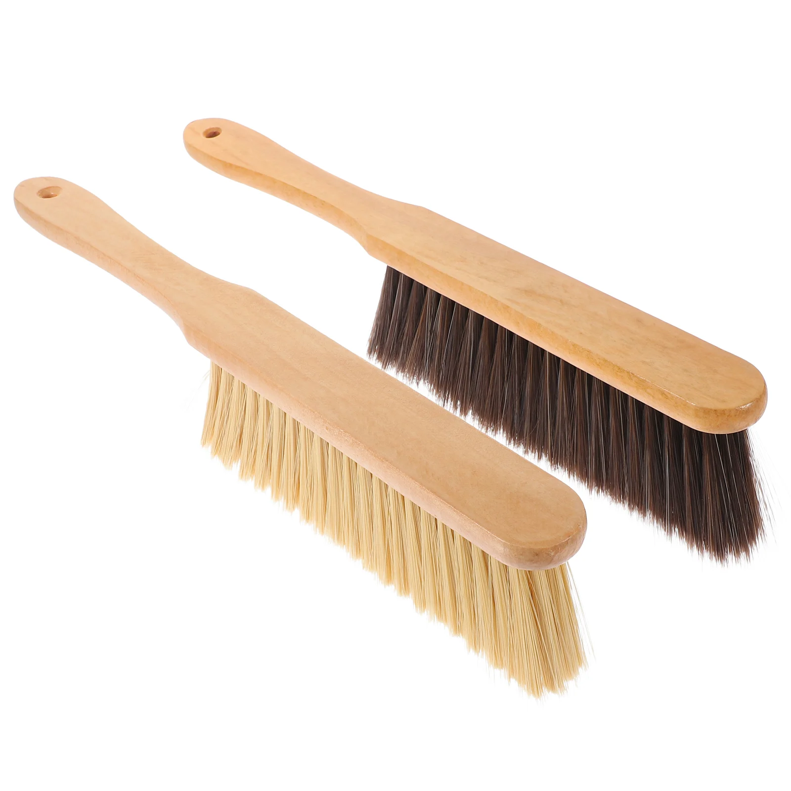 2 Pcs Wooden Bed Cleaning Multi Functional Dust Remover for Home Car Sofa Soft Brush Hand Whisk Broom Bench Brush