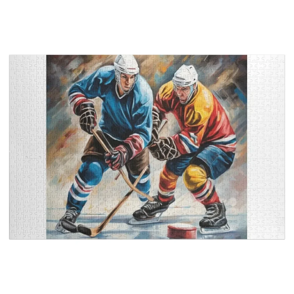 

Icy Competition: Hockey Players Duel Jigsaw Puzzle Personalized Child Gift Toys For Children Puzzle