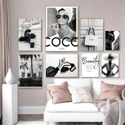 Fashion Perfume Women Super Car Poster Luxury Black White Paris Decorative Paintings Canvas Wall Art Pictures Living Room Decor