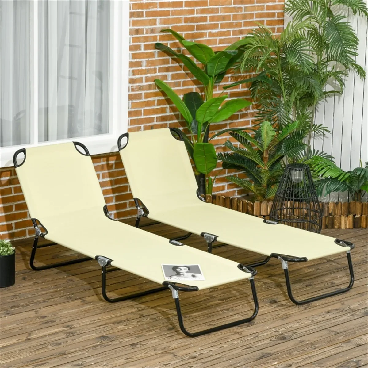 

Folding Lounge Chairs beach chair outdoor furniture beach chairs Fold-out chaise longue keep cool in the summer, foldable design