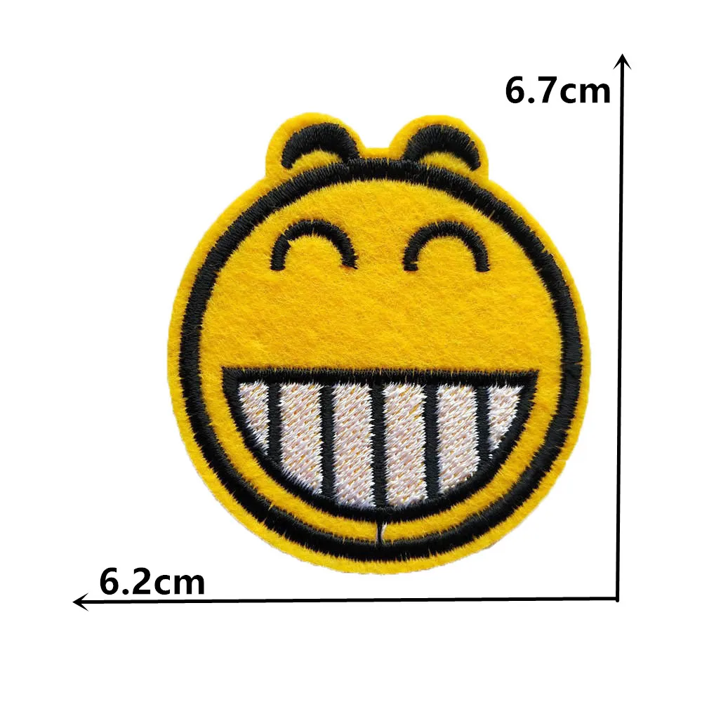 Multiple styles of cute smiling face embroidery patterns hot melt adhesive tape stickers DIY decorative clothing accessories