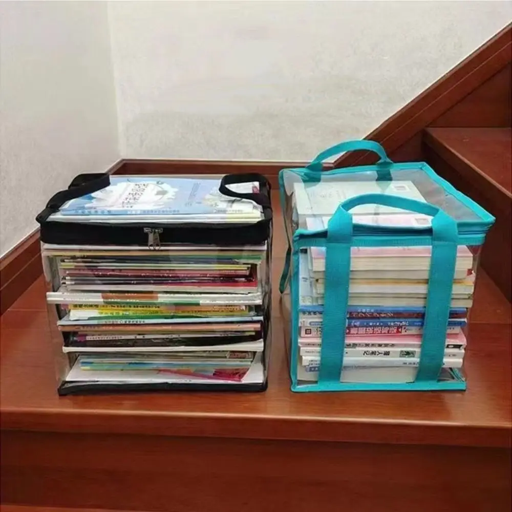 Simple Oversize Book Storage Bag Collection Waterproof Storage Container Dustproof Transparent Collapsible Handbag Candies