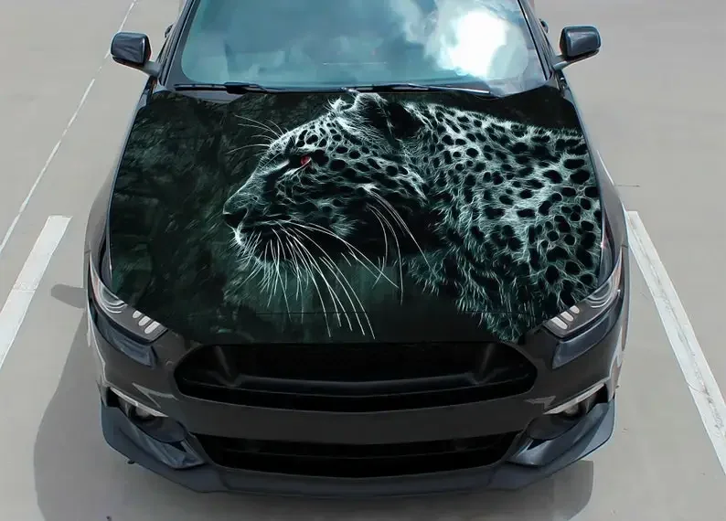 Car hood decal, leopard, vinyl, sticker, graphic, wrap decal, truck decal, truck graphic, bonnet decals, skull, f150, jagua