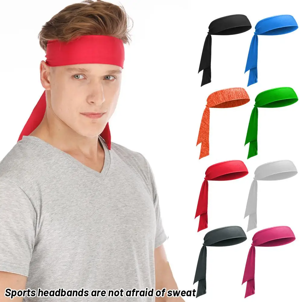 Color Elastic Sports Sweatband For Tennis Unisex Men Women Boy Girl Teens Headband Gym Fitness Yoga Hair Bands Athletic Hea F9l1