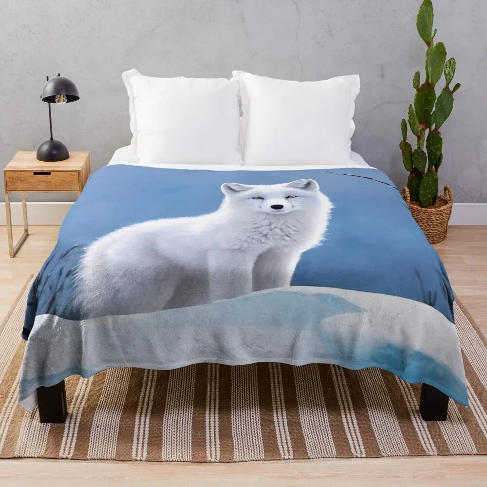 

Arctic fox Throw Blanket Warm Comfortable Blanket for Office Napping