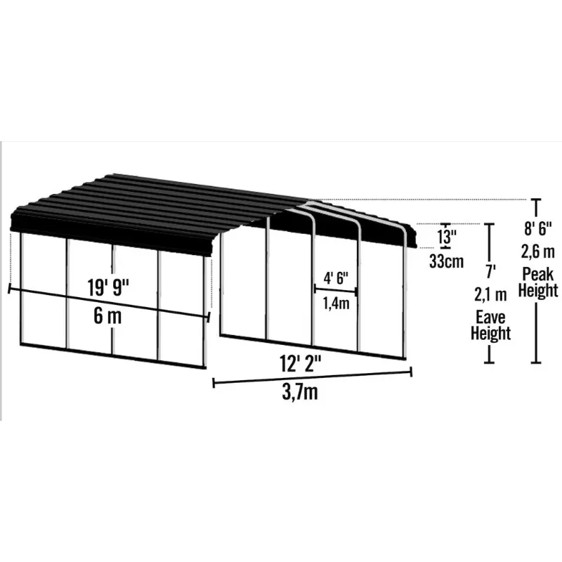 Simple style industrial steel frame carport garage galvanized steel carport