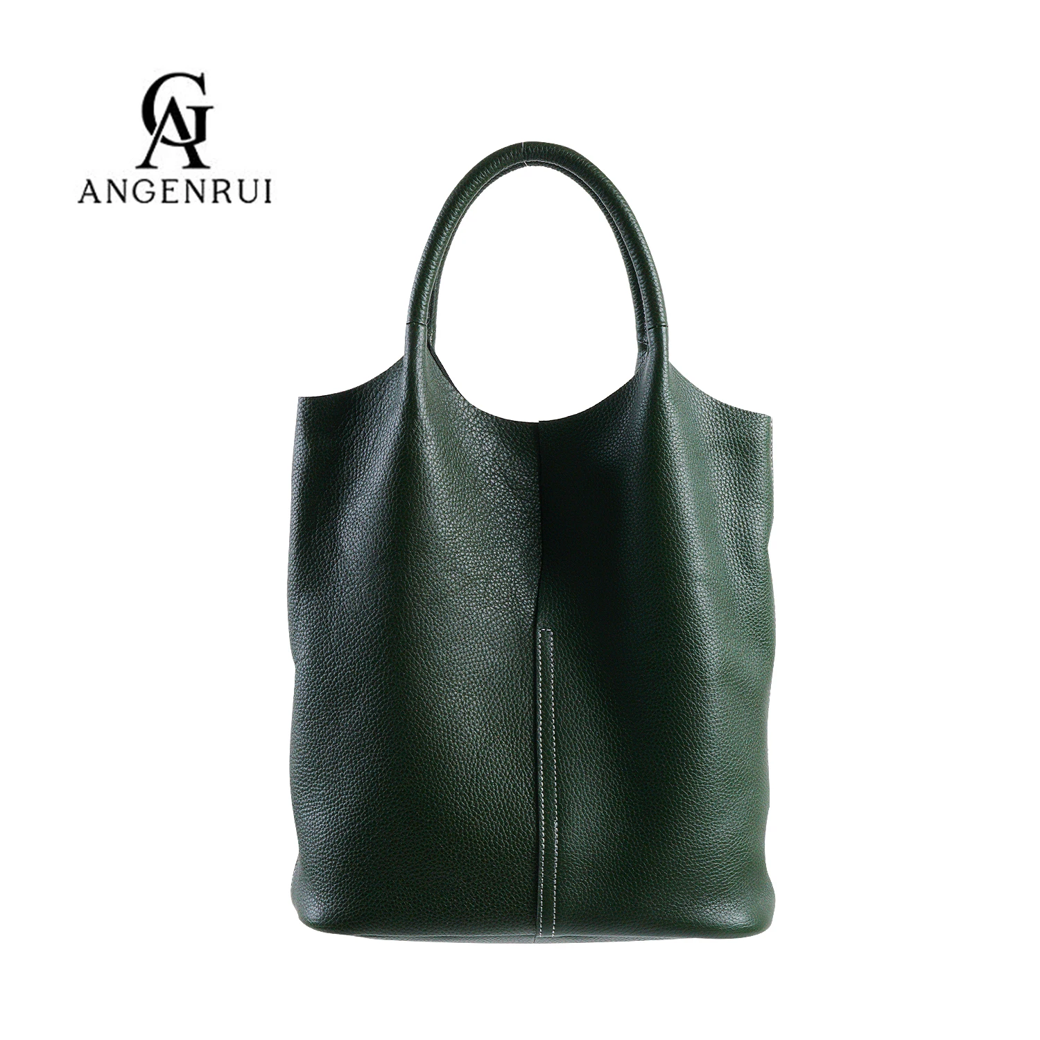 ANGENGRUI 2022 New Women's Bag Women's Luxury Shoulder Bag Super Soft 100% Cowhide Fashion Design Handbag Bucket Handbag