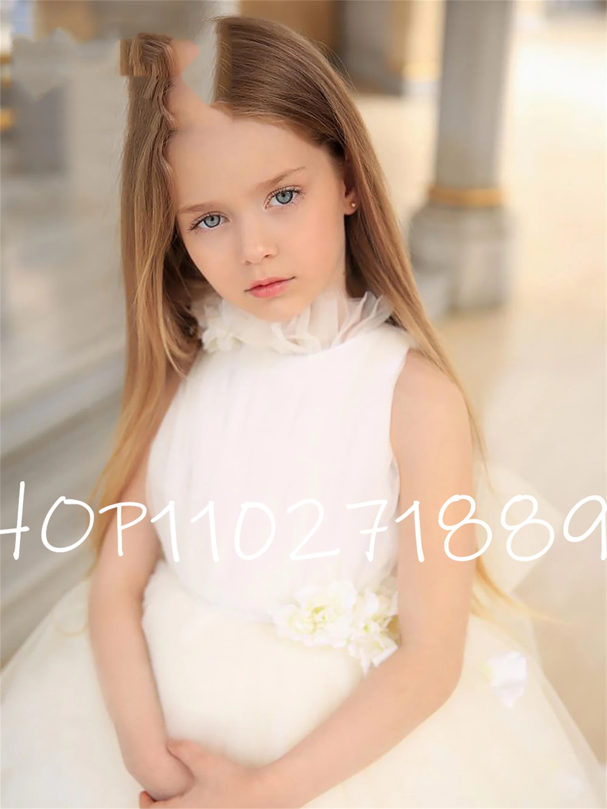 

Flower Girl Dress for Wedding High-Low Sleeveless Girl Dresses Cute Kids Gril Wedding Party Dress Princess Dress First Com