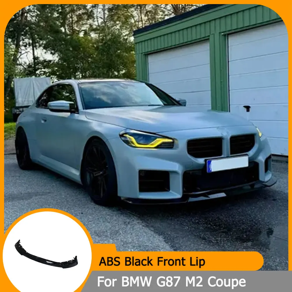 

Carbon Look / Gloss Black Front Lip Lower Spoiler for BMW G87 M2 Coupe 2023-2025 Car Front Bumper Lip Chin Guard 3PCS