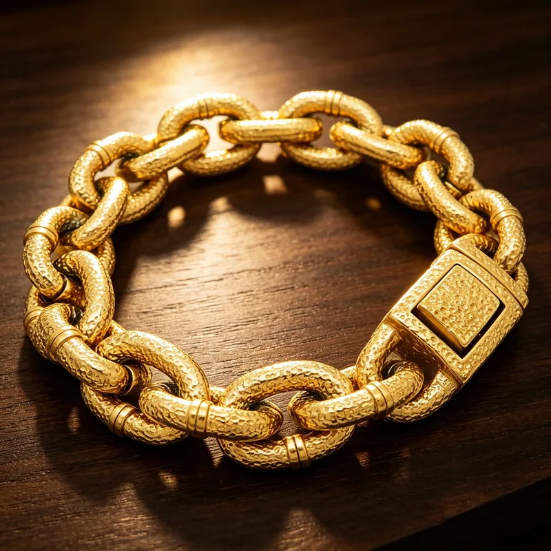 Stainless Steel On Hand Accessories 16MM Wide Iron Men's Bracelet for Man Waterproof Gold Color Men‘s Jewelry Male Him