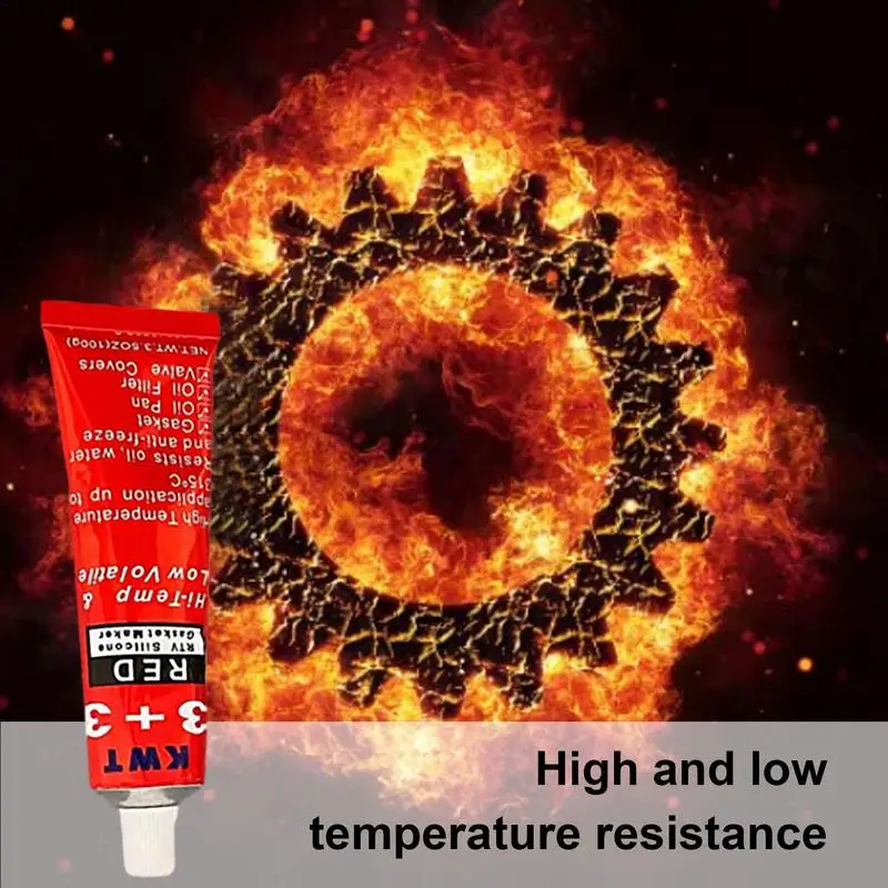 Sellador de silicona de alta temperatura, fabricante de juntas de motor rojo impermeable, pegamento de reparación de juntas de 100g, sellador