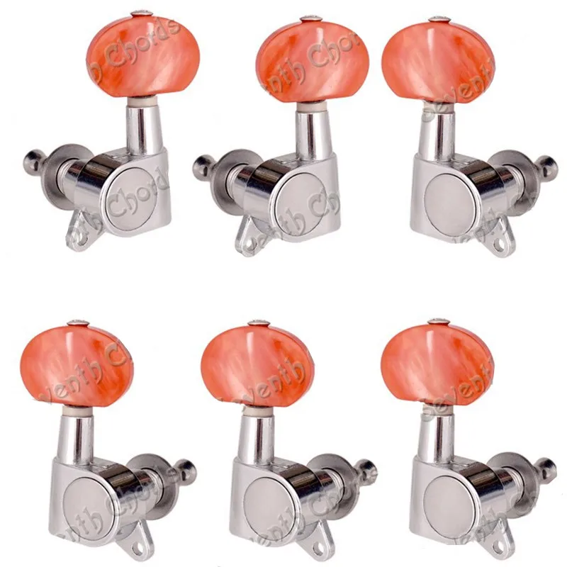 EIN Set Retro Jade Rot Acryl Big Oval Button String Tuning Pegs Mechaniken Mechaniken für Gitarre Zubehör Teile – Detail 10
