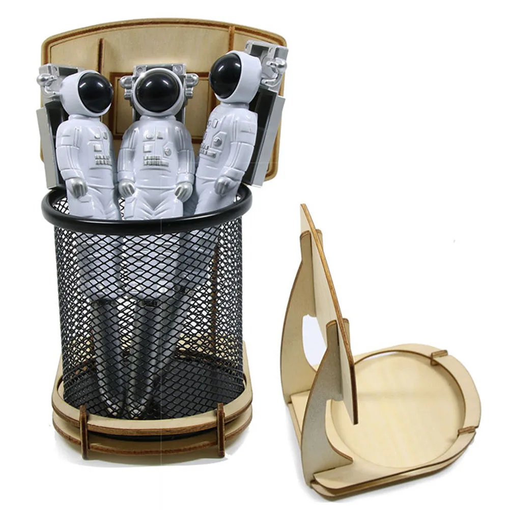 

Basketball Stand Pen Holder Wooden Iron Desk Decor Office Pencil Organizer Smooth Texture Creative Gift