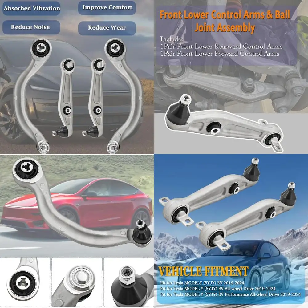 

1188341-00-C Полный комплект передних левых/правых нижних рычагов, совместимых с Tesla Model Y (5YJY) EV 2019 2020 2021 2022 2023