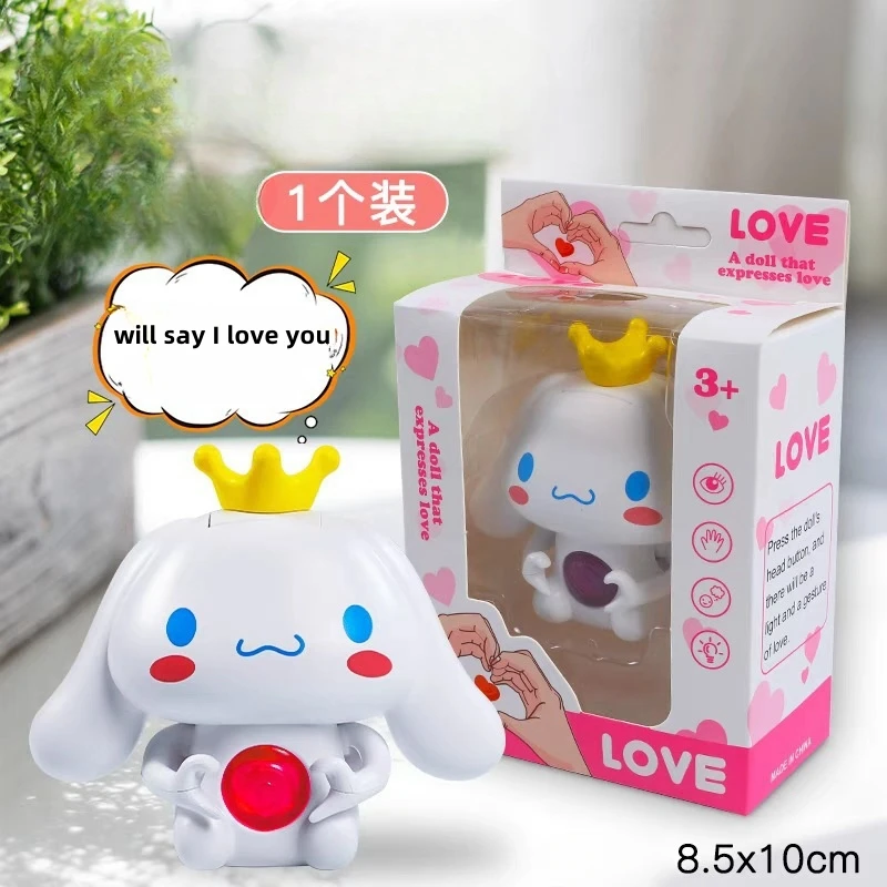 Sanrio Cinnamoroll Model Toy Doll Can Say I Love You Kuromi Figurine Valentine'S Day Love Gesture Gift Deliver Girlfriend Gifts