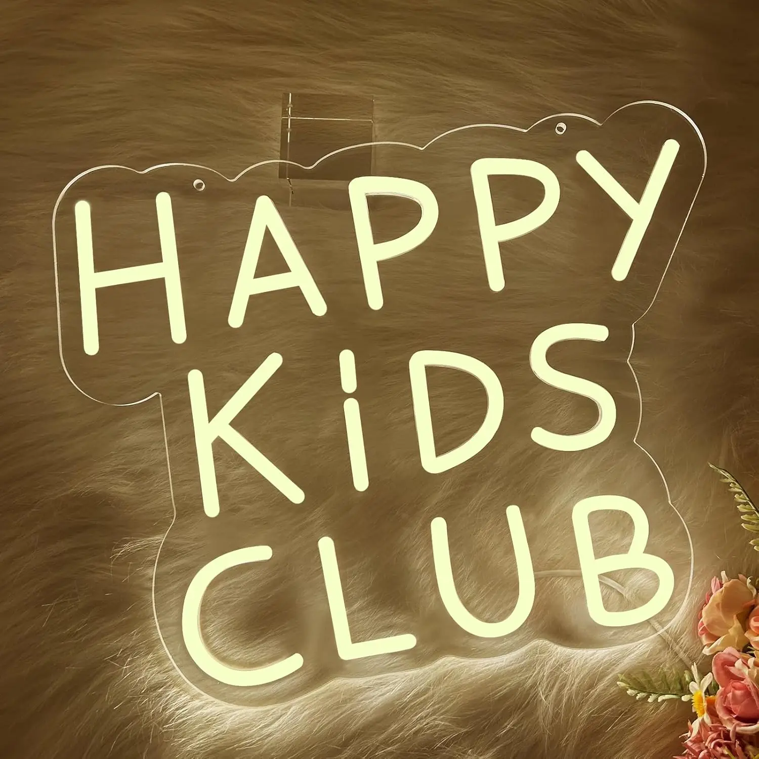 

Happy Kids Club Neon Sign USB Powered Led Light for Party Kids Room Bar Bedroom Decoration Birthday Gifts Art Wall Light