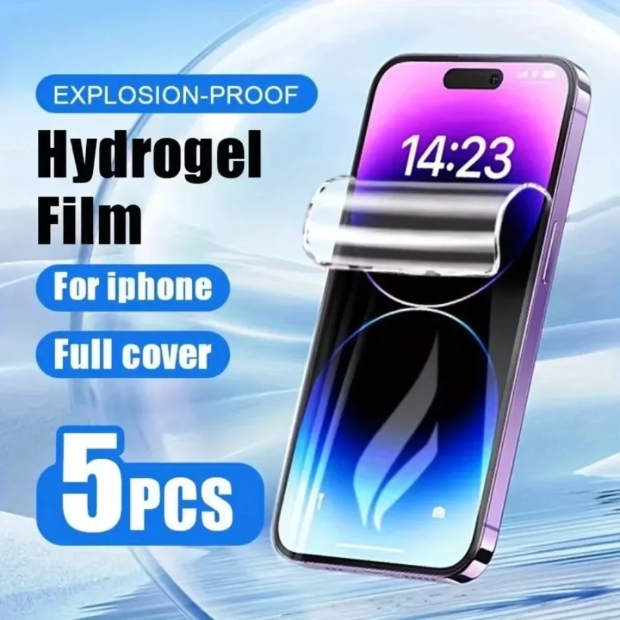 5Pcs Hydrogelฟิล์มสําหรับIPhone 16 13 11 15 12 14 Pro Maxป้องกันหน้าจอสําหรับiPhone X XR XSสูงสุด 13 12 Mini 7 8 นุ่มเต็มรูปแบบ