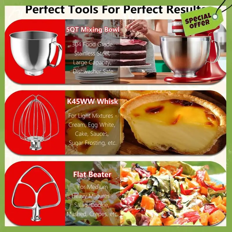 

ABGP-For Kitchenaid 4.5-5QT Stainless Steel Bowl Forkitchenaid Kitchenaid Accessories