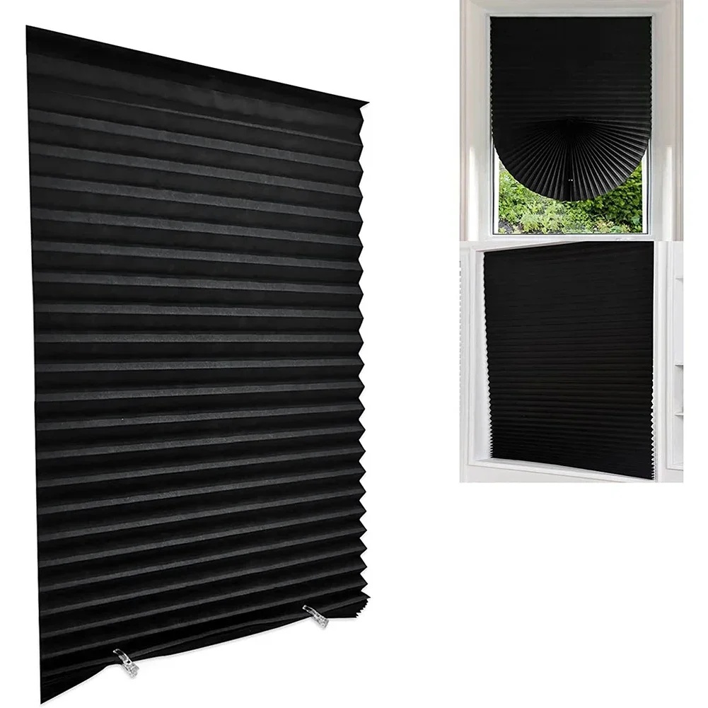 Self-Adhesive Pleated Blinds Шторы Folding Non-Woven Curtains For Kitchen Balcony Shades Home Blackout Blinds For Windows Decor