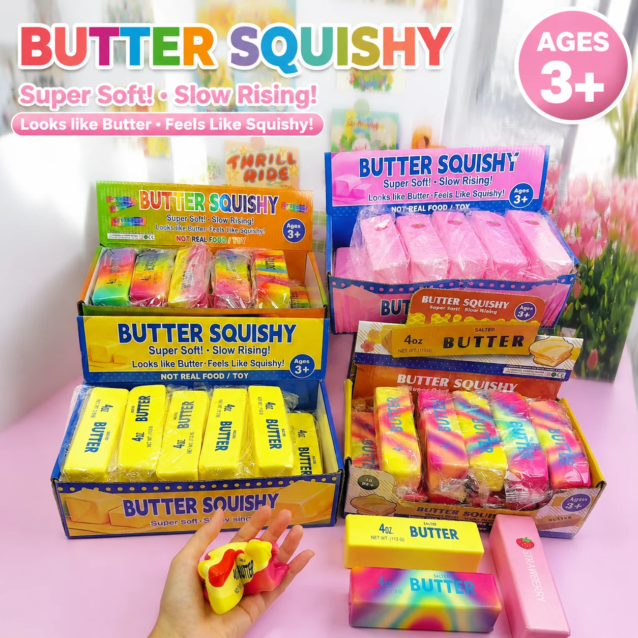 12pcs/Full Case 13.5cm Butter Stick Slow Rising Squishy Toy, Wet Rebound Moist Soft Feel, Stress Relief Decompression Fidget
