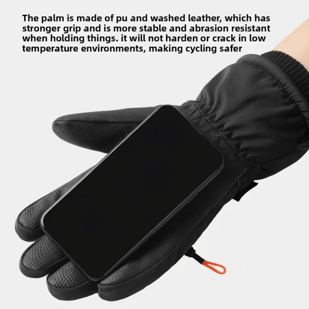 

Simple Solid Color Winter Ski Gloves Full Finger Snowboard Gloves Waterproof Windproof Touch Screen Gloves Outdooor