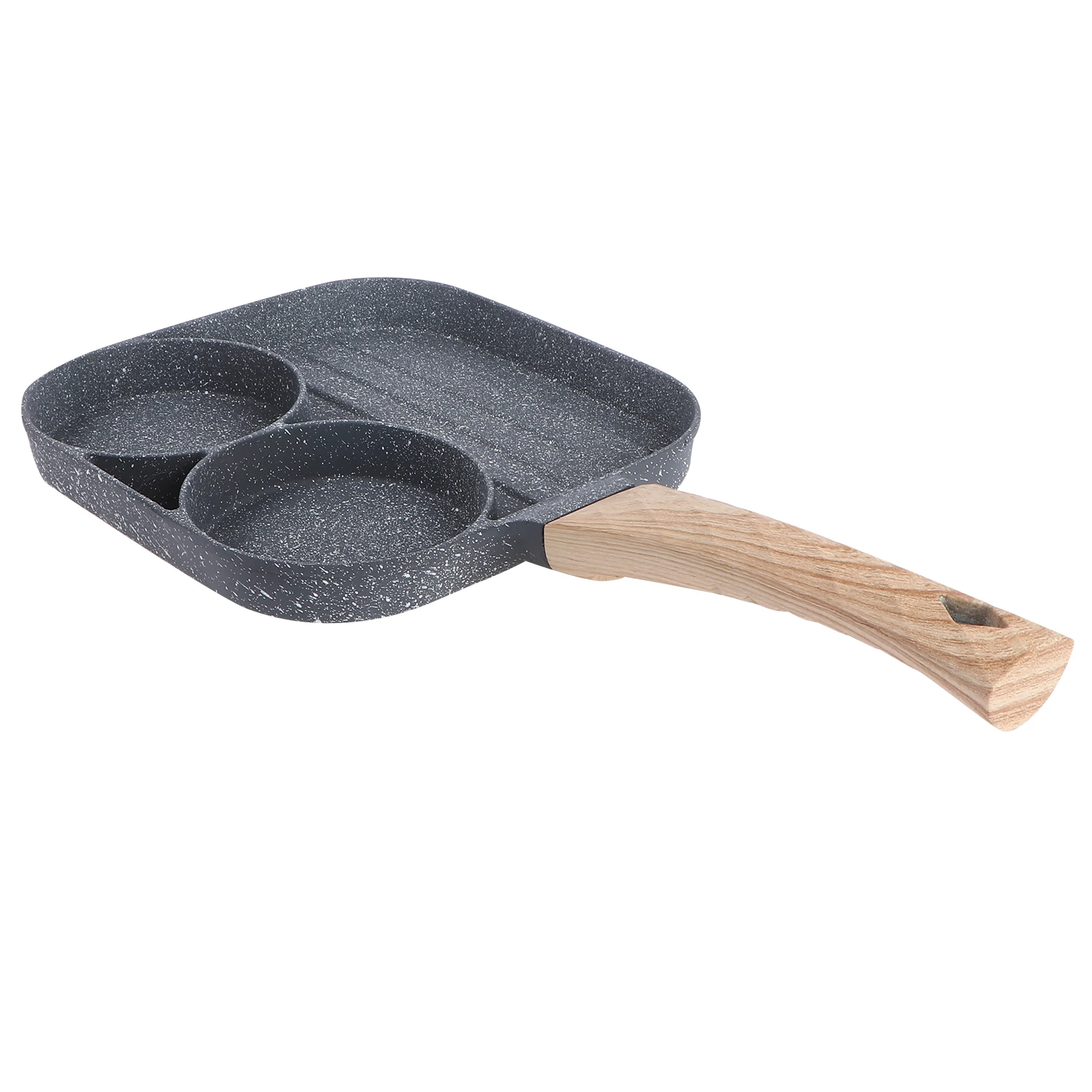 

Non stick Frying Pan Aluminum Alloy 2 Round Holes Egg Cooking Tool Breakfast Skillet Kitchen Accessory S wich Mold