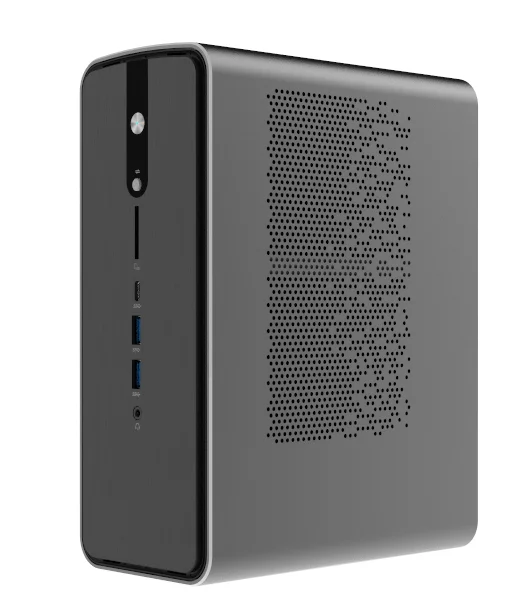 Mid Tower Mini-ITX Desktop PC Chassis with AMD Strix Halo FP11 CPU 8xLPDDR5 8000MHz RAM Metal Case and Fan in Stock