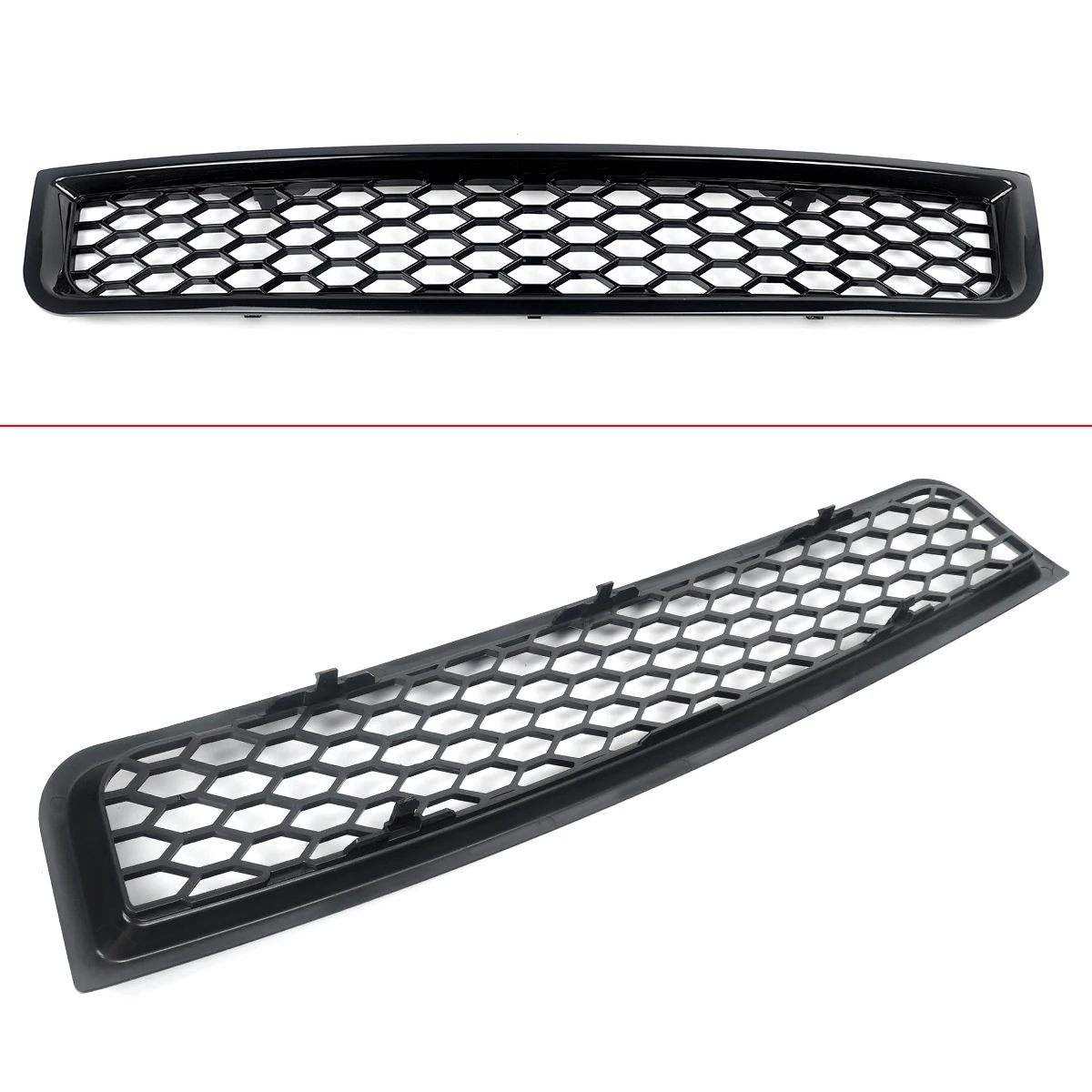 Magickit Honeycomb Grill for Audi A4 B6 Sedan 2002-2005 Front Bumper Upper & Lower Grille Fog Light Lamp Grill 4pcs Set