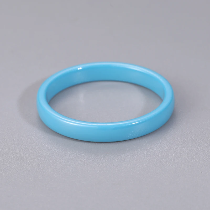 Size 6-10 Blue Ceramic Rings Smooth 3MM Ceramic Wedding Engagement Rings Fashion Bands Jewelry Fancy Accessories For Man Women