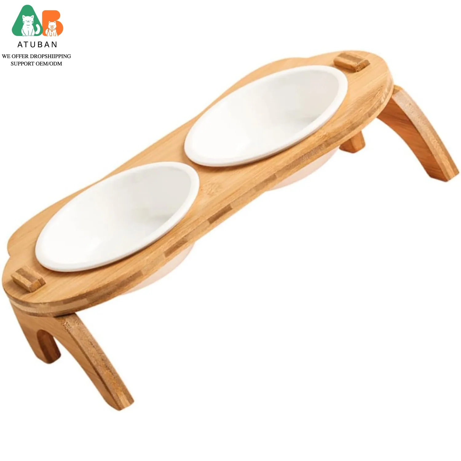 

ATUBAN Приподнятая миска для кошек на подставке, меламиновая миска для корма для кошек, 15 ° Набор наклонных мисок для воды для кошек, поилки для котят и щенков